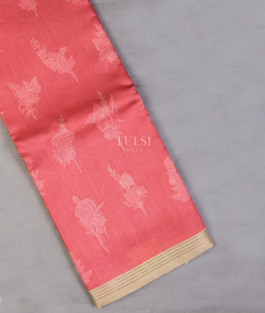 Pink Tussar Printed Saree T696527-image