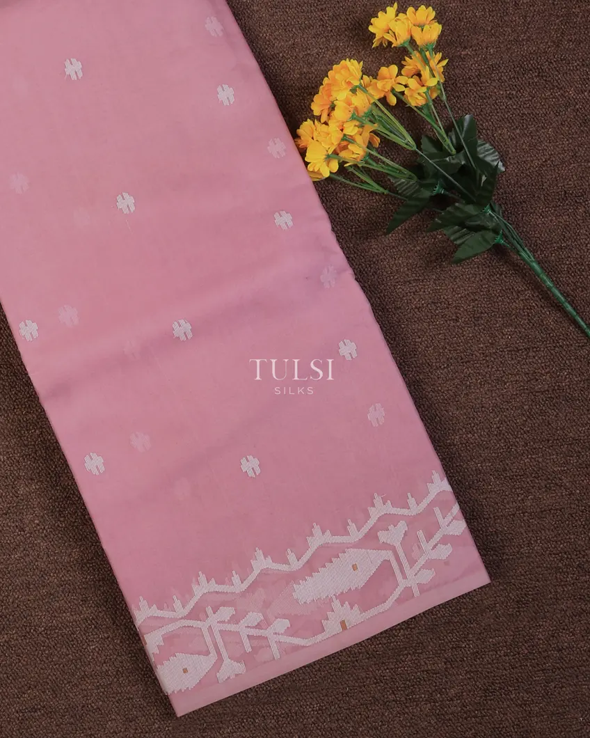Pink Muslin Saree T656802-image