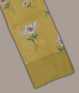 Yellow Tussar Printed Saree T691910-image