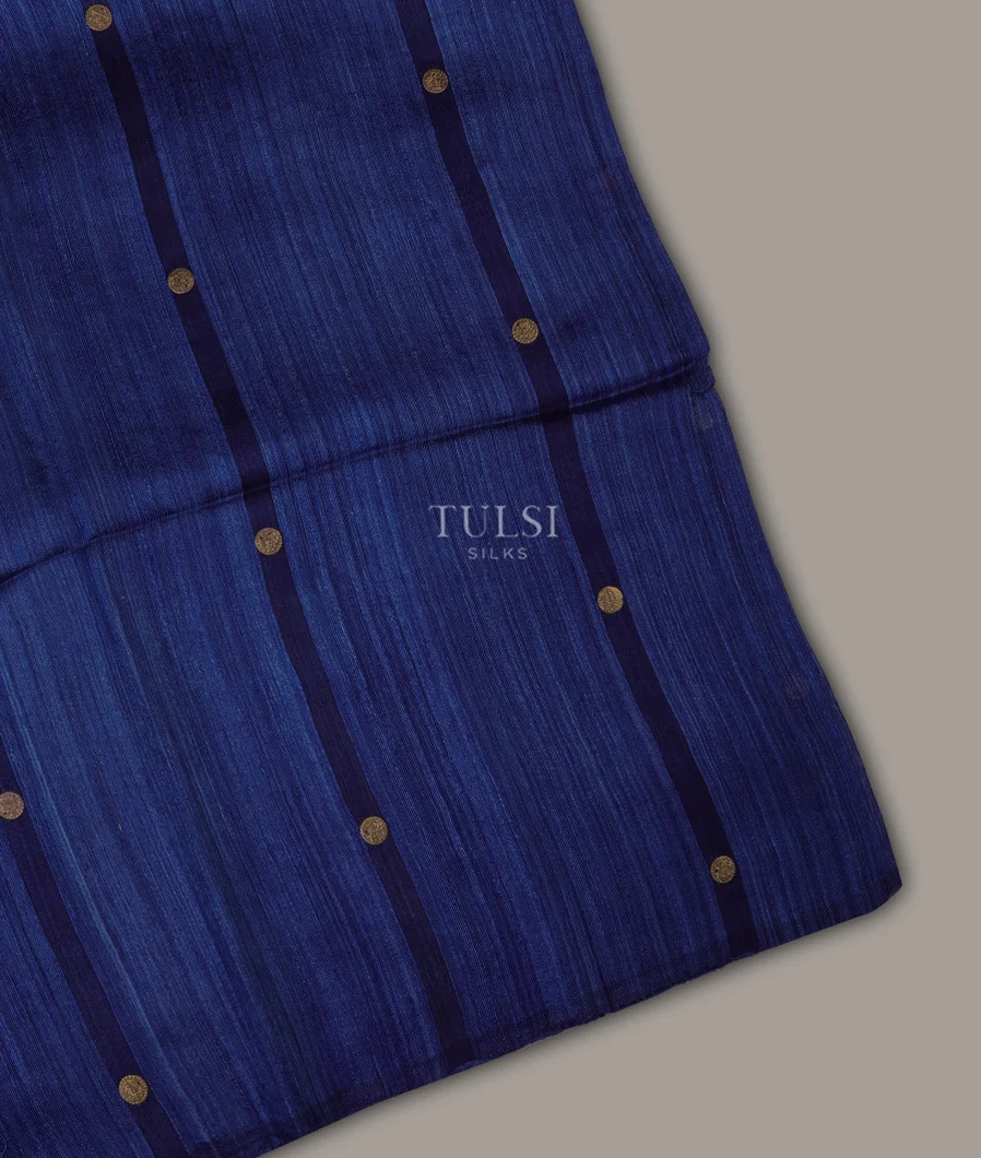 Blue Handwoven Tussar Saree T701803-image