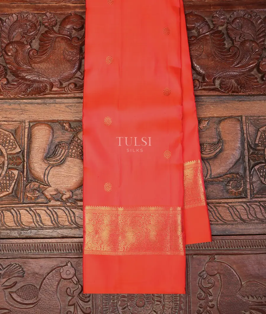 Pinkish Orange Kanjivaram Silk Saree T698845-image