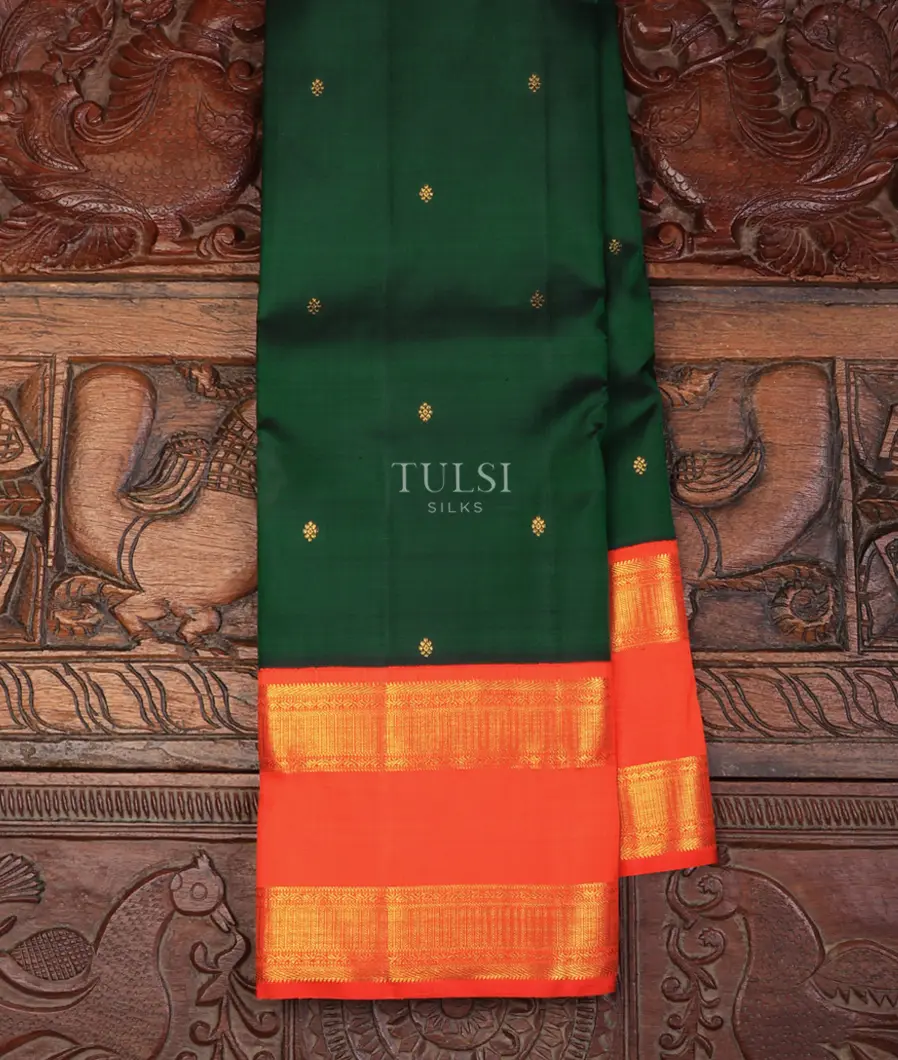 Bottle Green Kanjivaram Silk Saree T701025-image