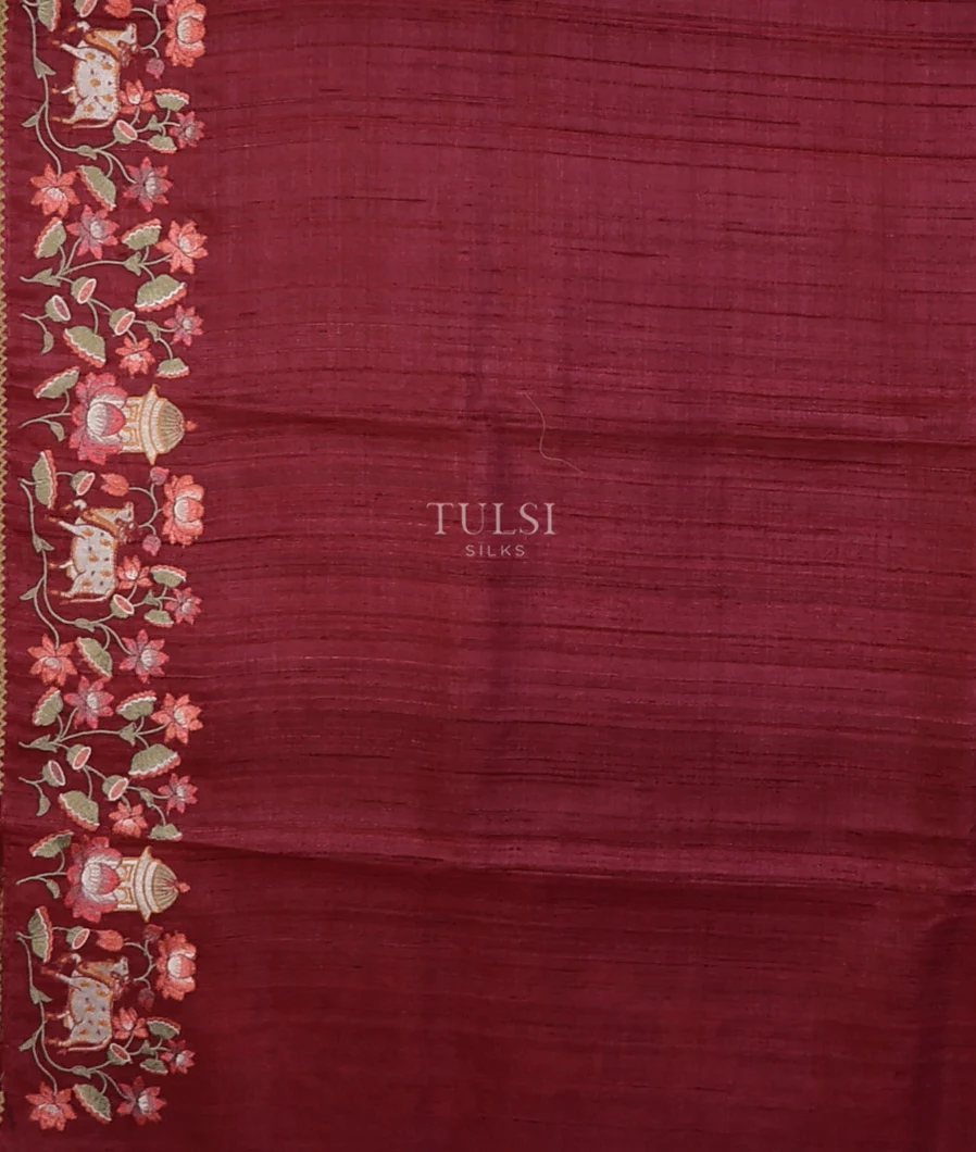 pinksh-red-tussar-embroidery-saree-t694668-t-c