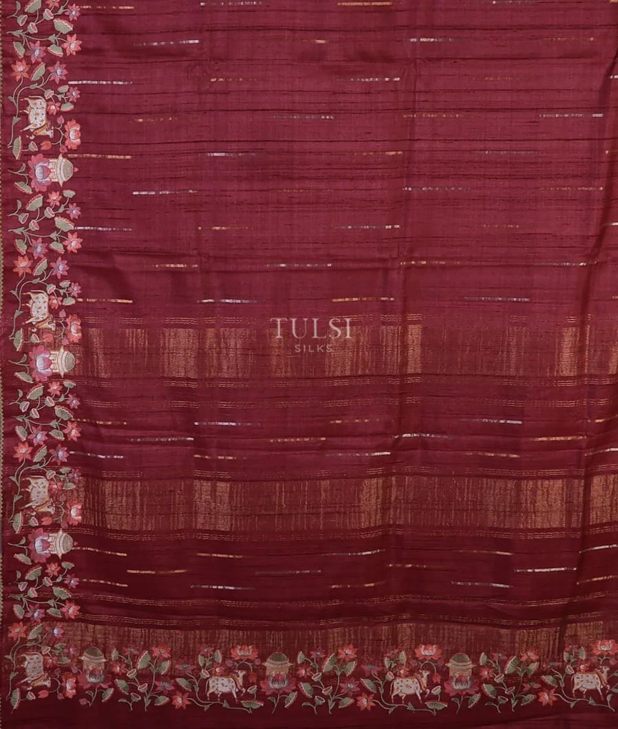 pinksh-red-tussar-embroidery-saree-t694668-t-d