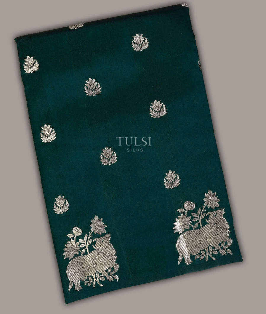 Greenish Blue Chaniya Silk Saree T695451-image
