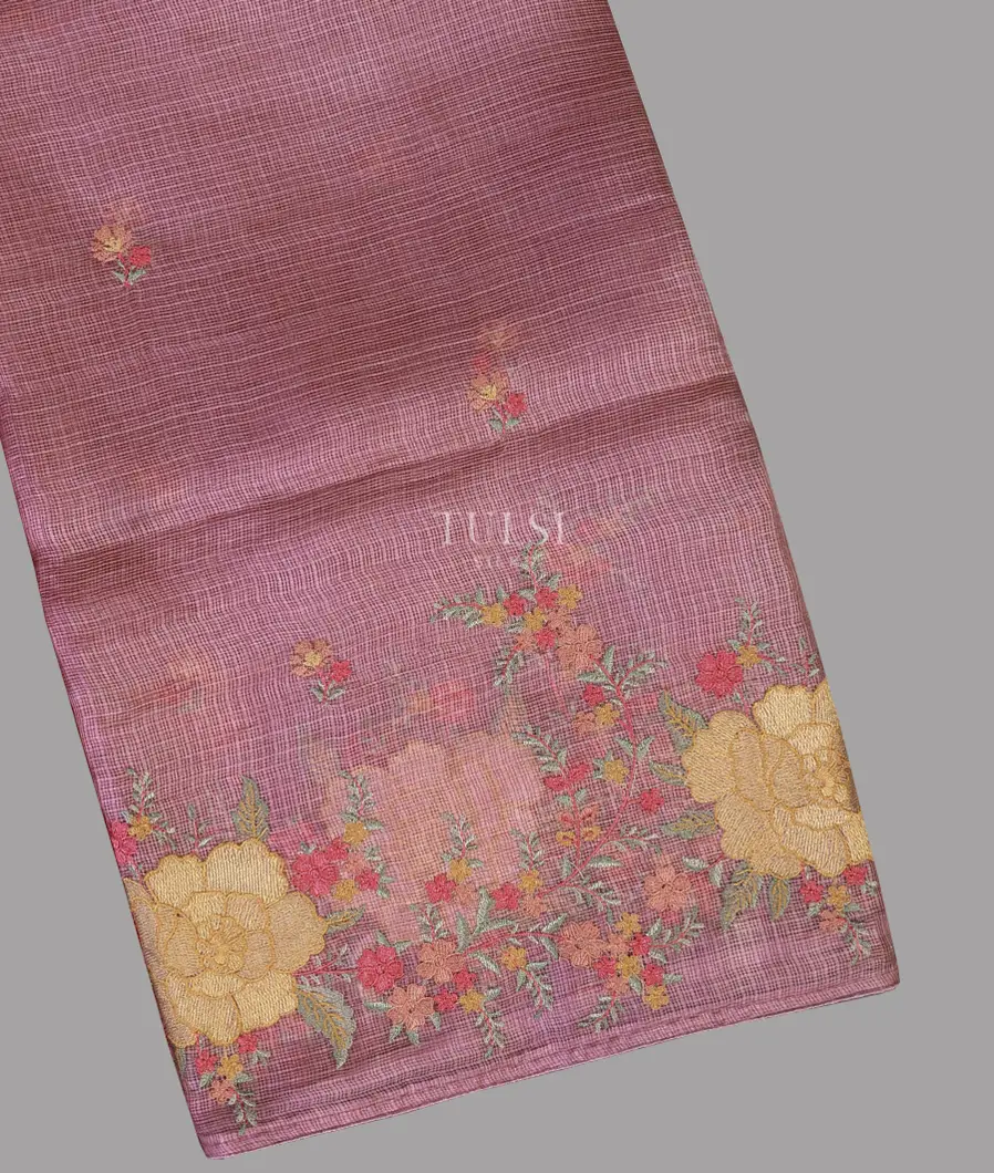 Pink Silk Kota Embroidery Saree T691978-image