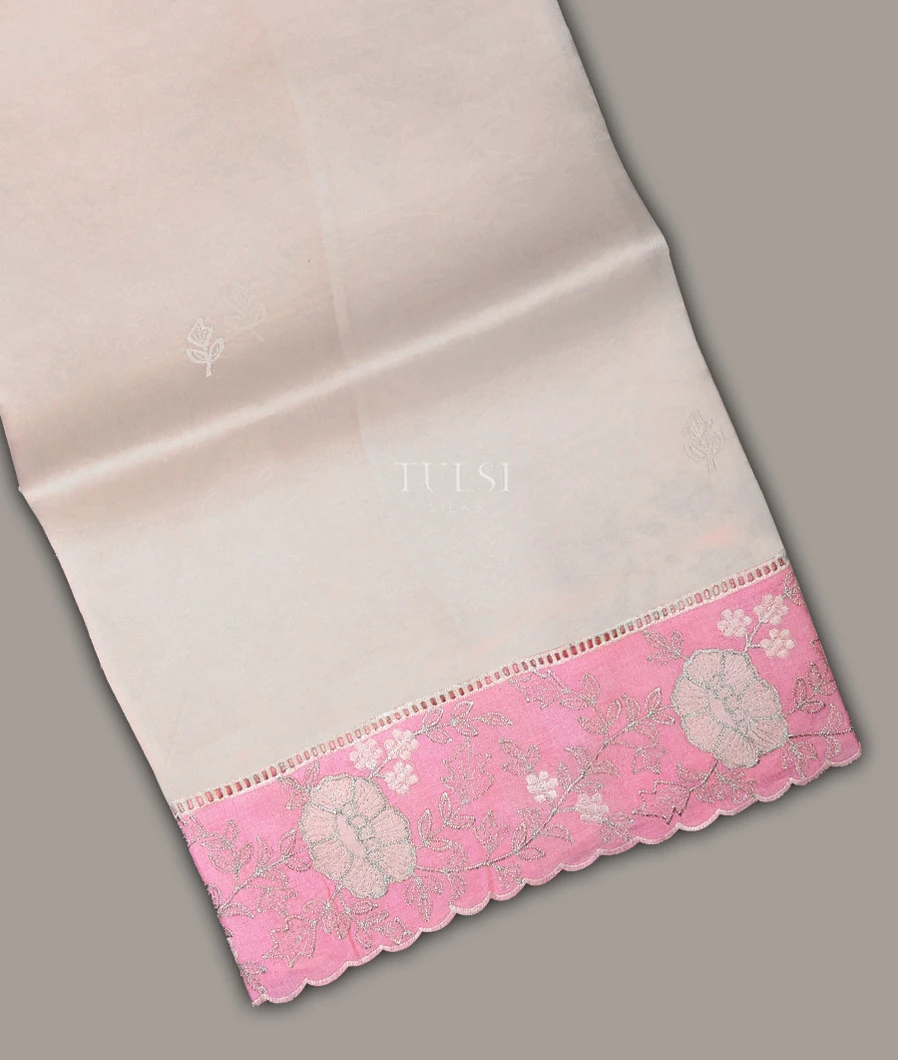 Off-White Kora Organza Embroidery Saree T658810-image