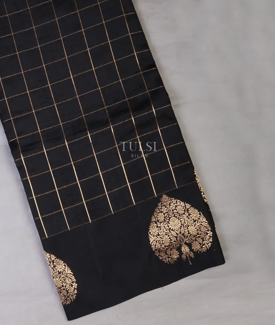 Black Banaras Silk Saree T698896-image