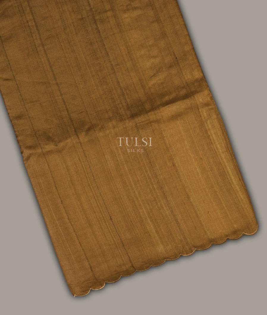 Light Brown Tussar Embroidery Saree T702259-image