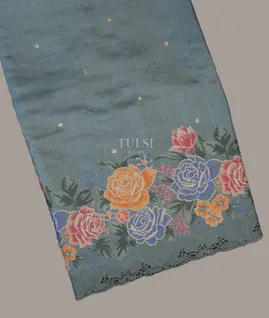 Blue Tussar Cutwork Saree T682991-image