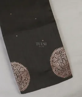 Black Banaras Tussar Saree T687527-image