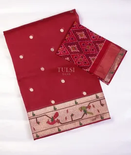 Reddish Pink Kora Organza Embroidery Saree T702325-image
