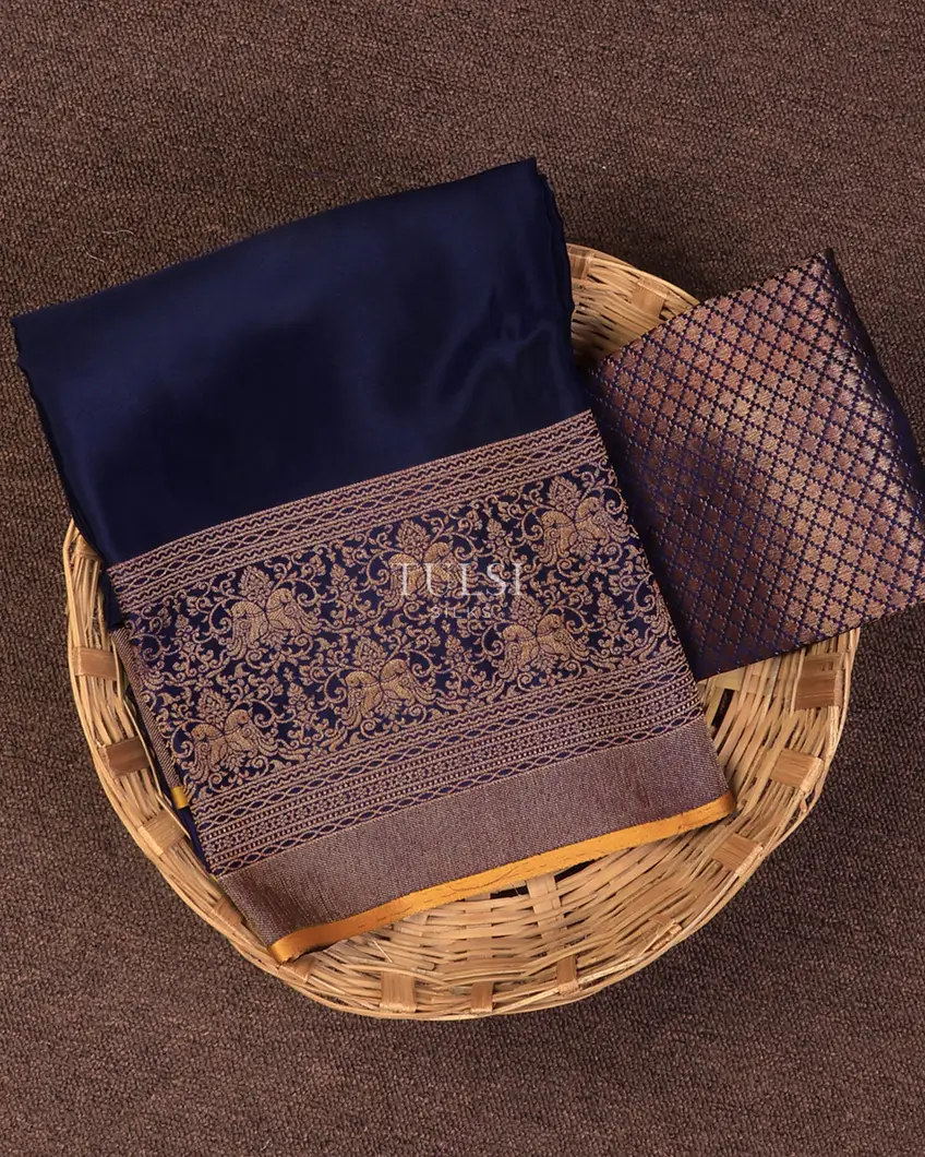 Blue Mysore Crepe Silk Saree T701852-image