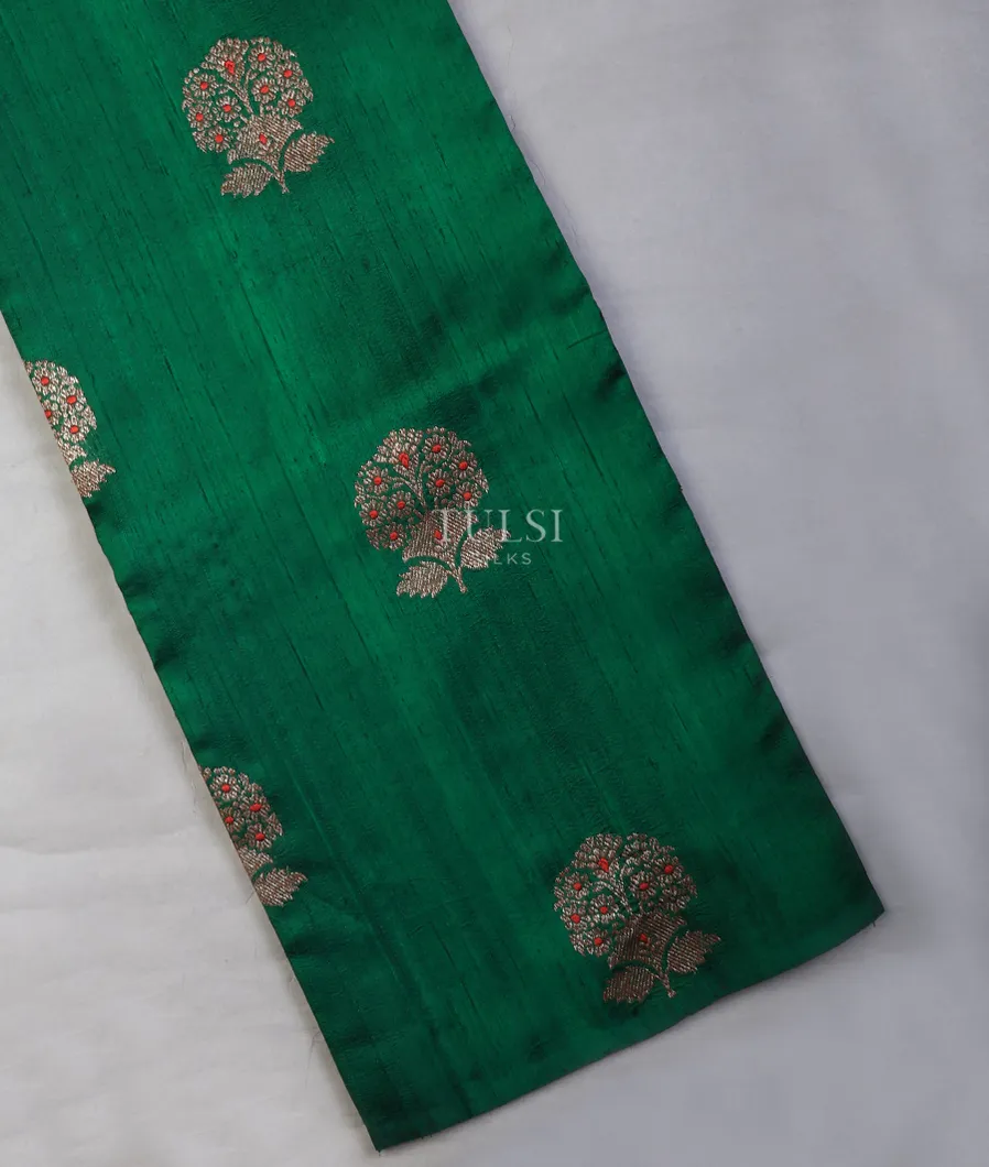 Green Banaras Tussar Saree T694617-image