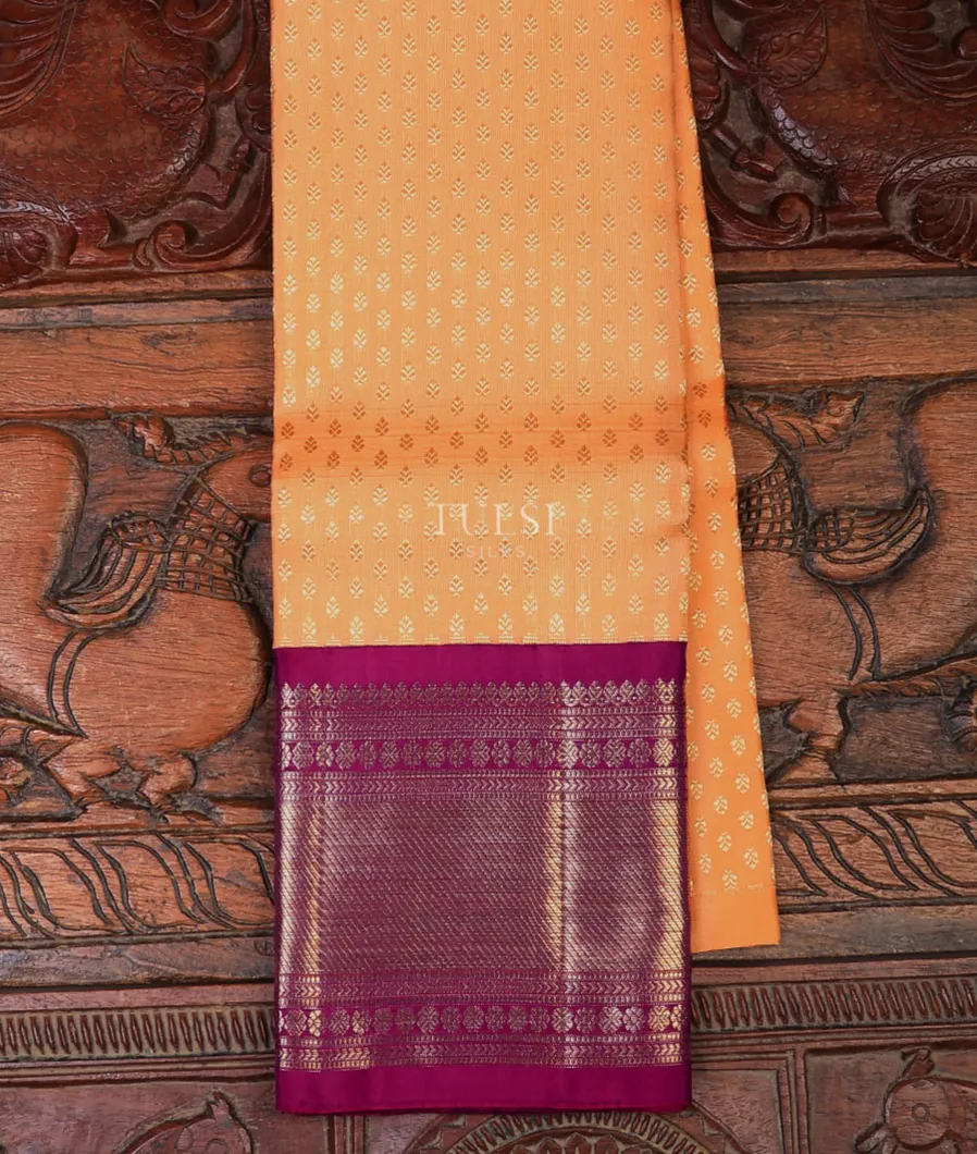 Peach Kanjivaram Silk Kids Pavadai T699034-image