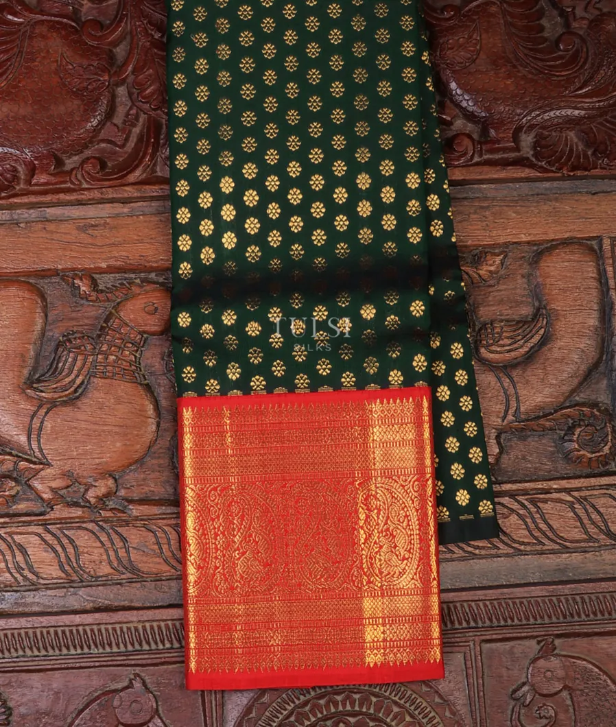 Green Kanjivaram Silk Kids Pavadai T563687-image