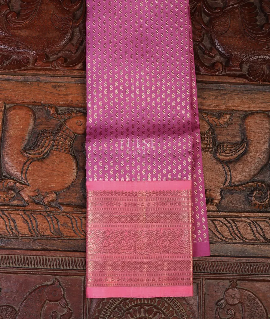 Lavender Pink Kanjivaram Silk Kids Pavadai T636014-image