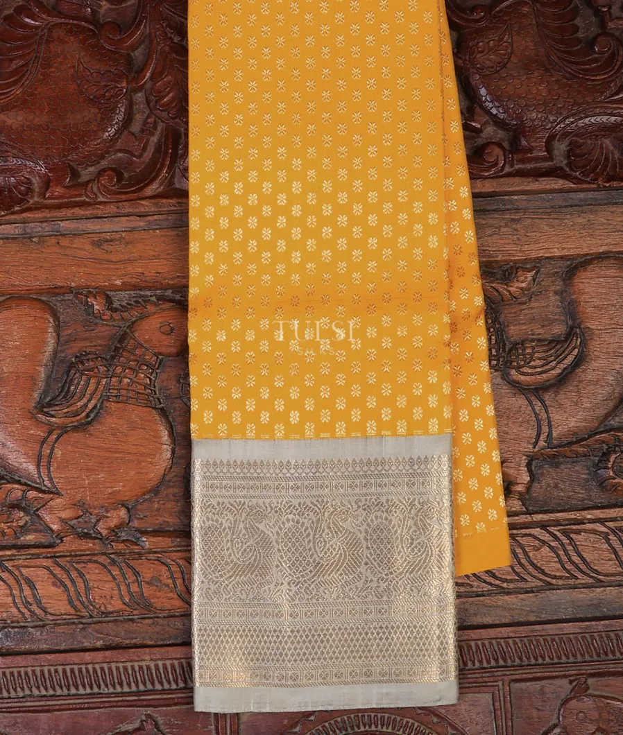Yellow Kanjivaram Silk Kids Pavadai T642372-image