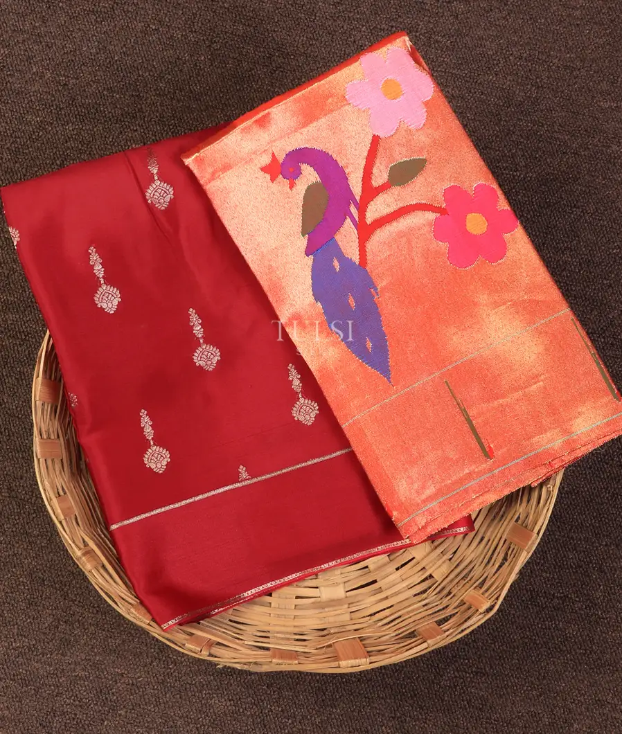 Red Mysore Crepe Silk Saree T702673-image