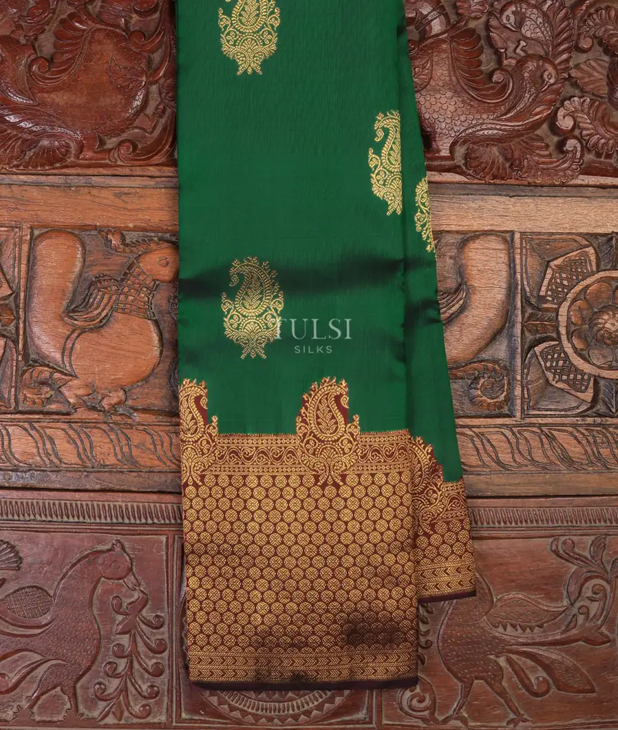Bottle Green Kanjivaram Silk Saree T686482-image