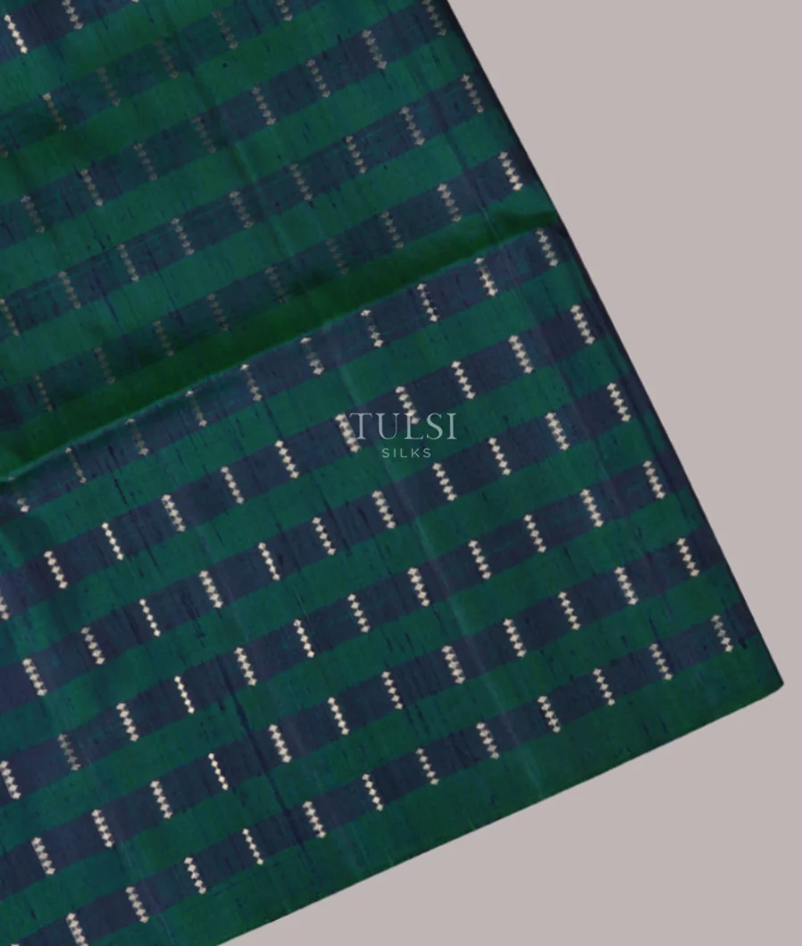 Peacock Green and Blue Soft Silk Saree T695875-1-image