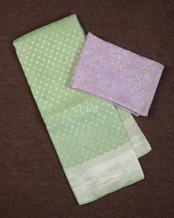Green Banaras Linen Saree T703201-image