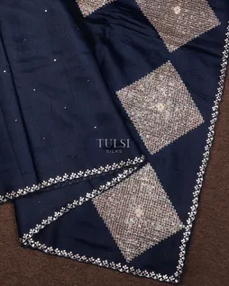 Blue Tussar Embroidery Saree T693593-image
