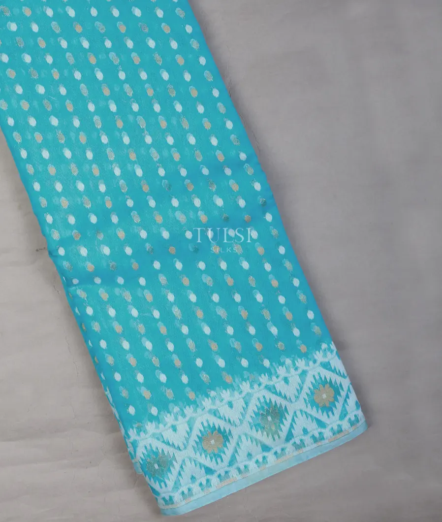 Blue Dhakai Cotton Saree T621992-image