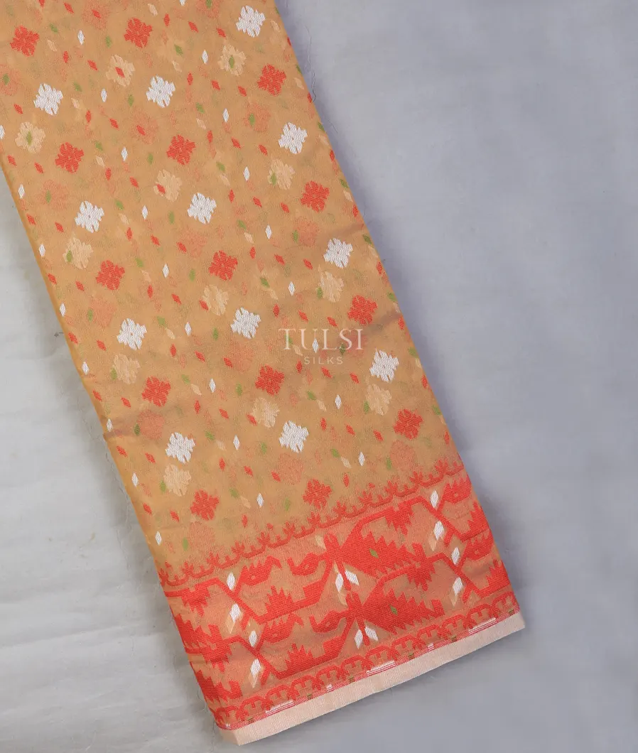 Beige Dhakai Cotton Saree T690364-image