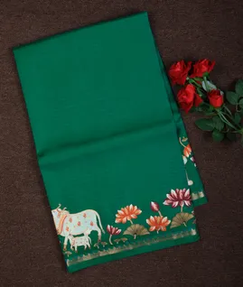 Green Soft Silk Embroidery Saree T704217-image