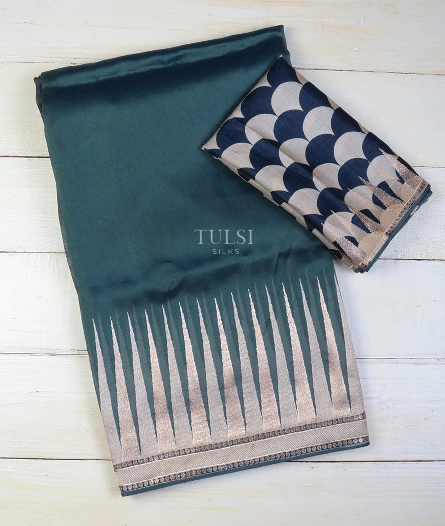 Blue Kora Organza Embroidery Saree T693583-image