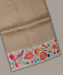 Beige Tussar Printed Saree T645735-image