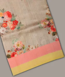 Beige Tussar Printed Saree T645746-image