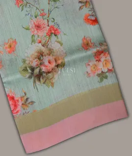 Light Green Tussar Printed Saree T645751-image