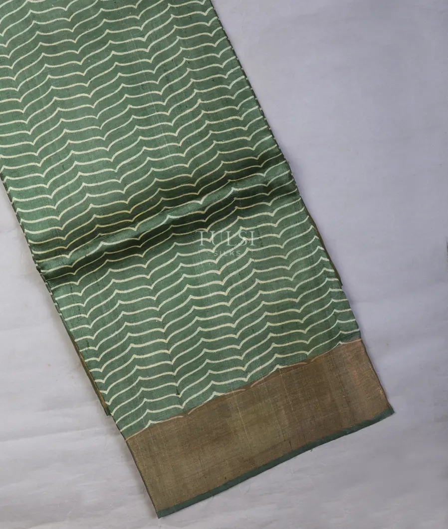 Green Tussar Printed Saree T697821-image