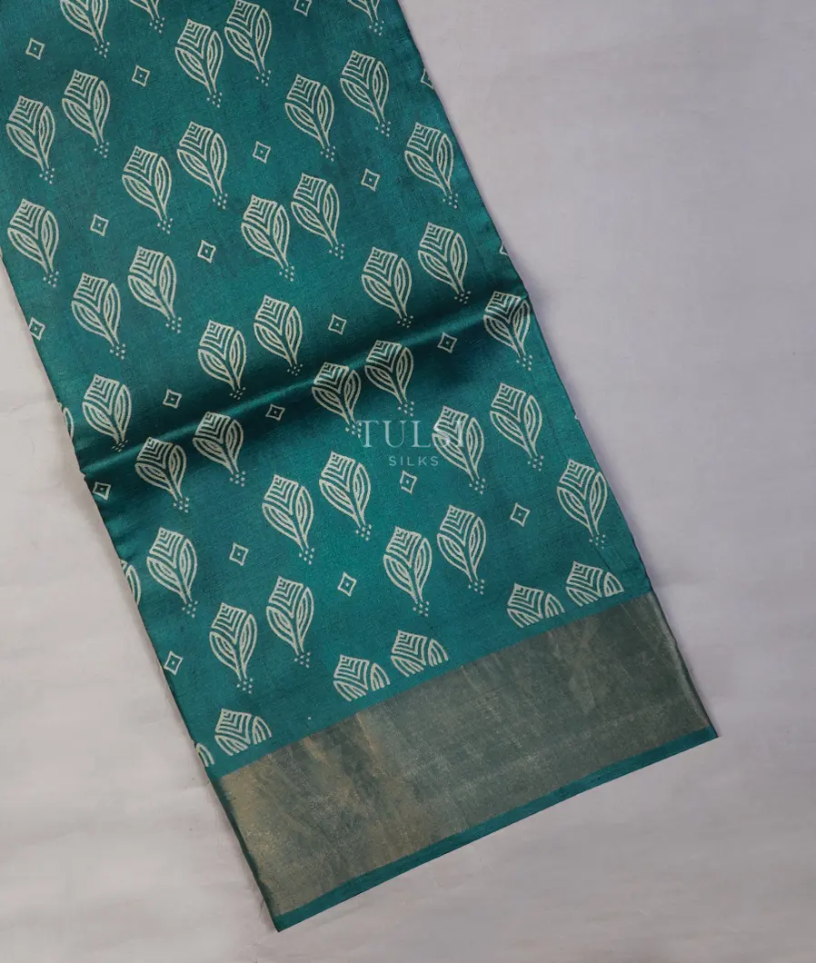 Blue Tussar Printed Saree T697788-image