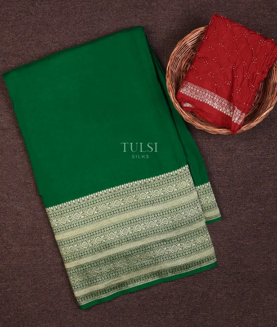 Green Banaras Silk Saree T702602-image