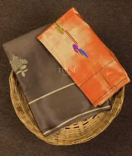 Grey Mysore Silk Saree T704252-image