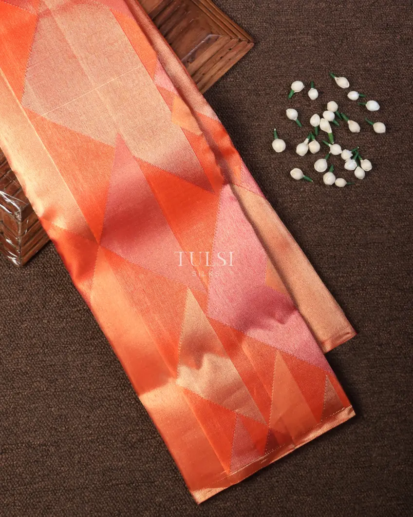 Orange and Pink Tissue Kanjivaram Silk Saree T708520-image