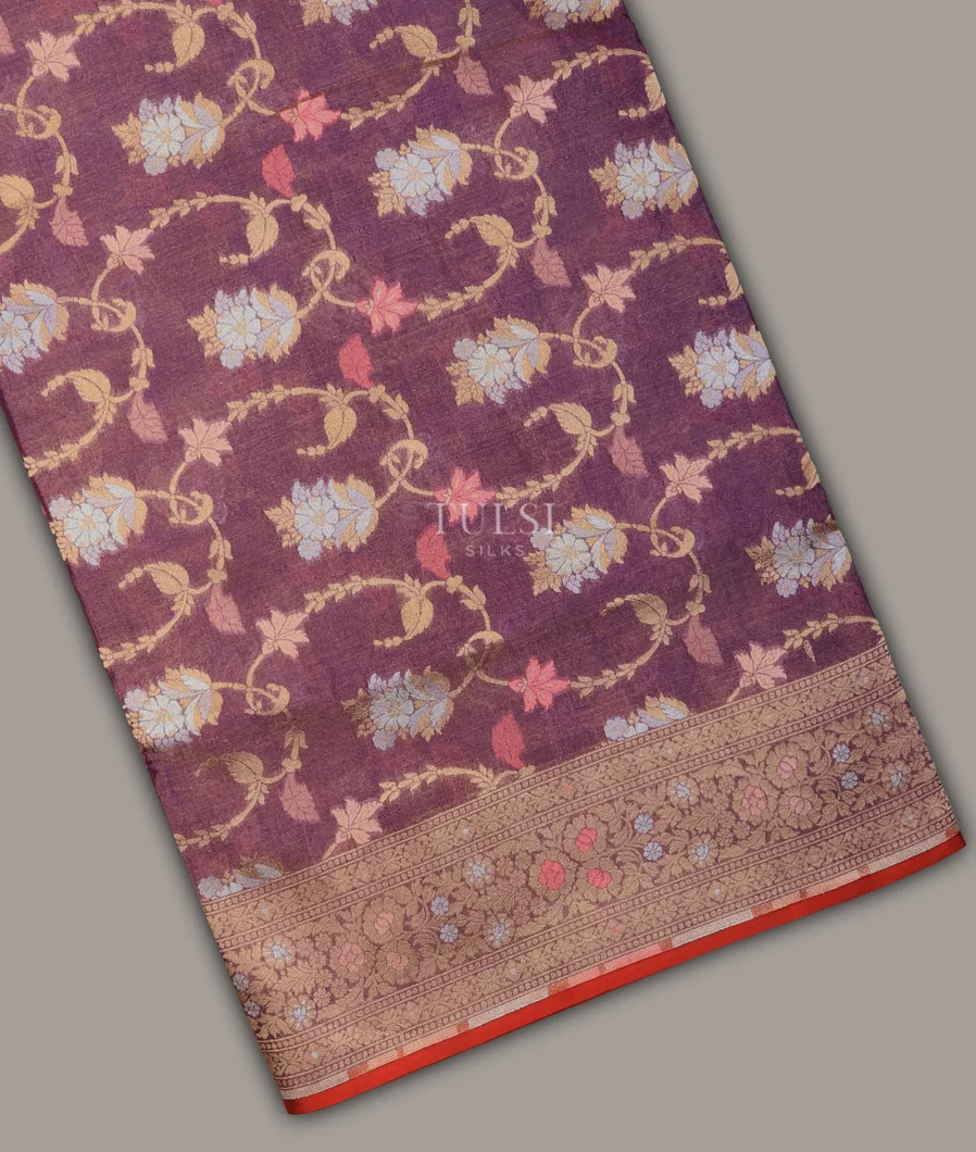Purple Banaras Tissue Silk Saree T706308-image