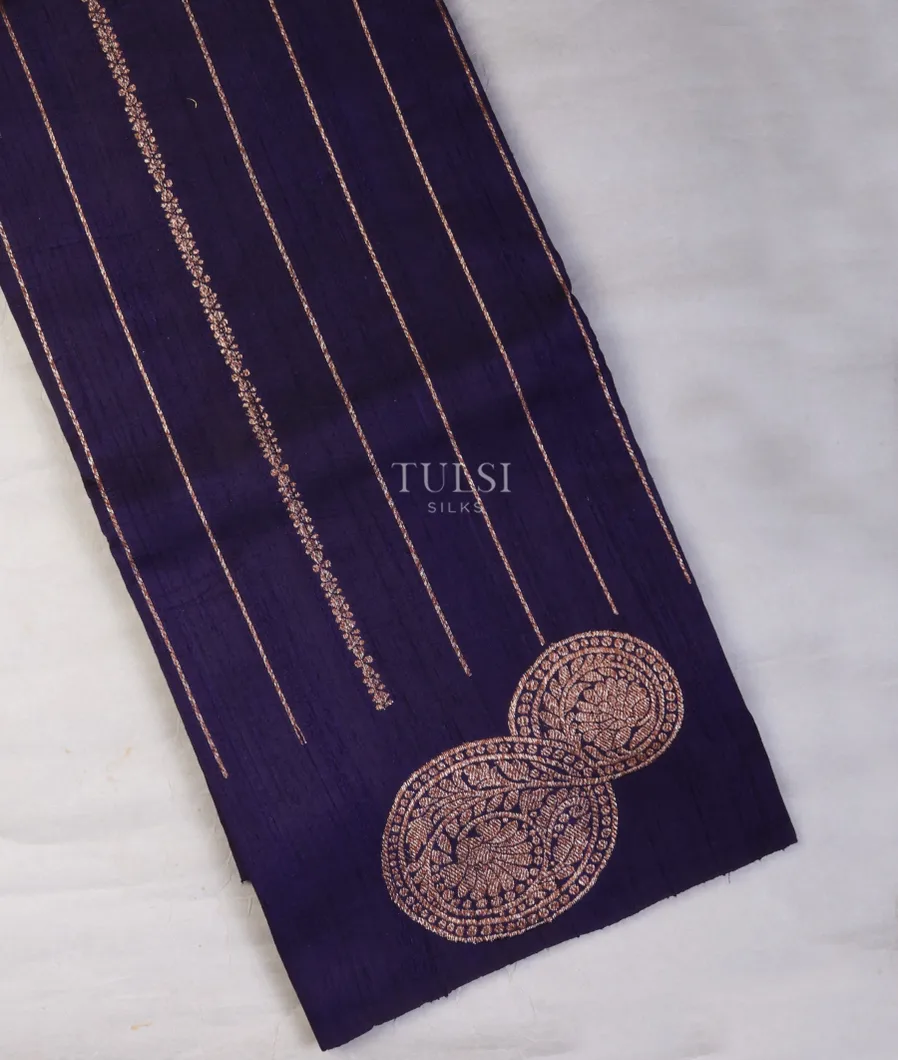 Purple Banaras Tussar Saree T704410-image