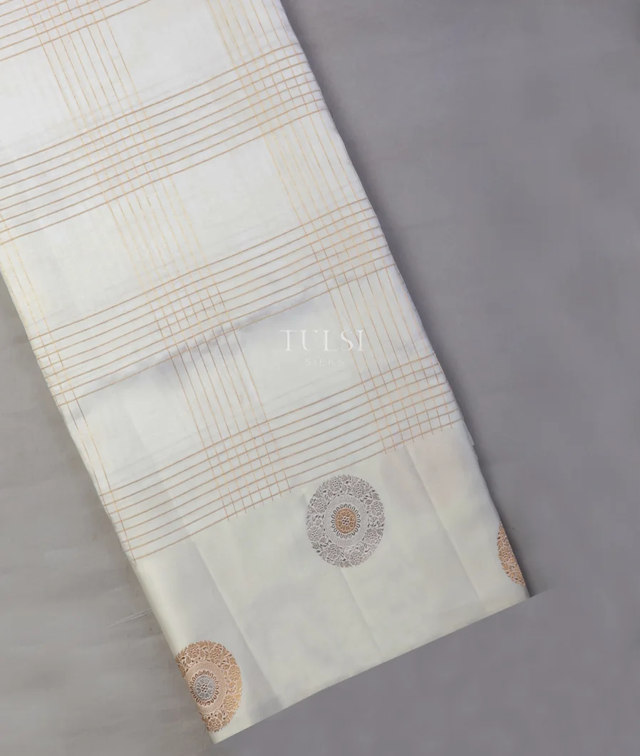 Off-White Banaras Silk Saree T700074-image