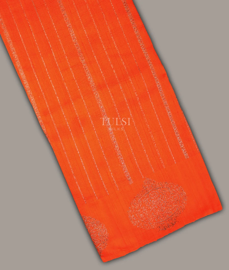 Orange Banaras Tussar Saree T707994-image