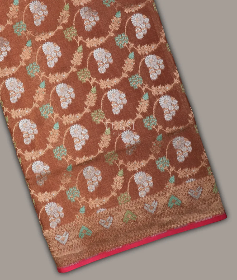 Brown Tissue Banaras Silk Saree T692834-image