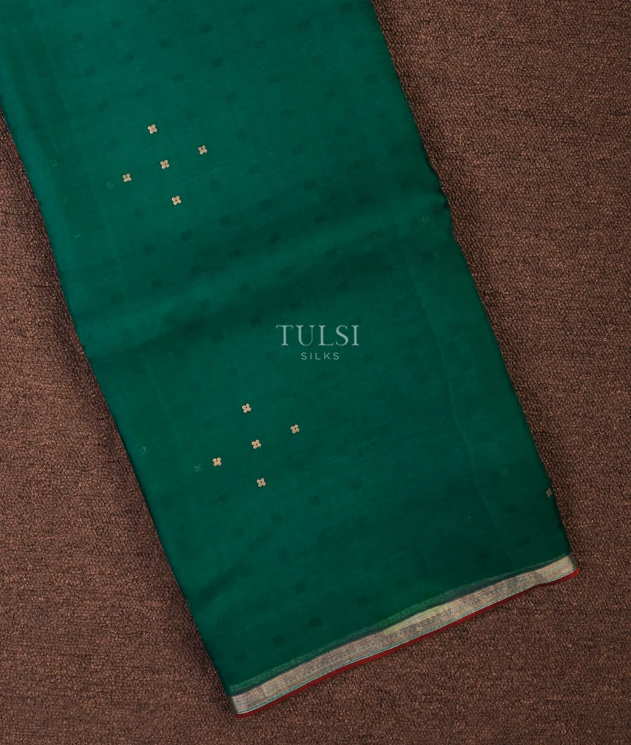 Bluish Green Woven Organza Saree T709129-image