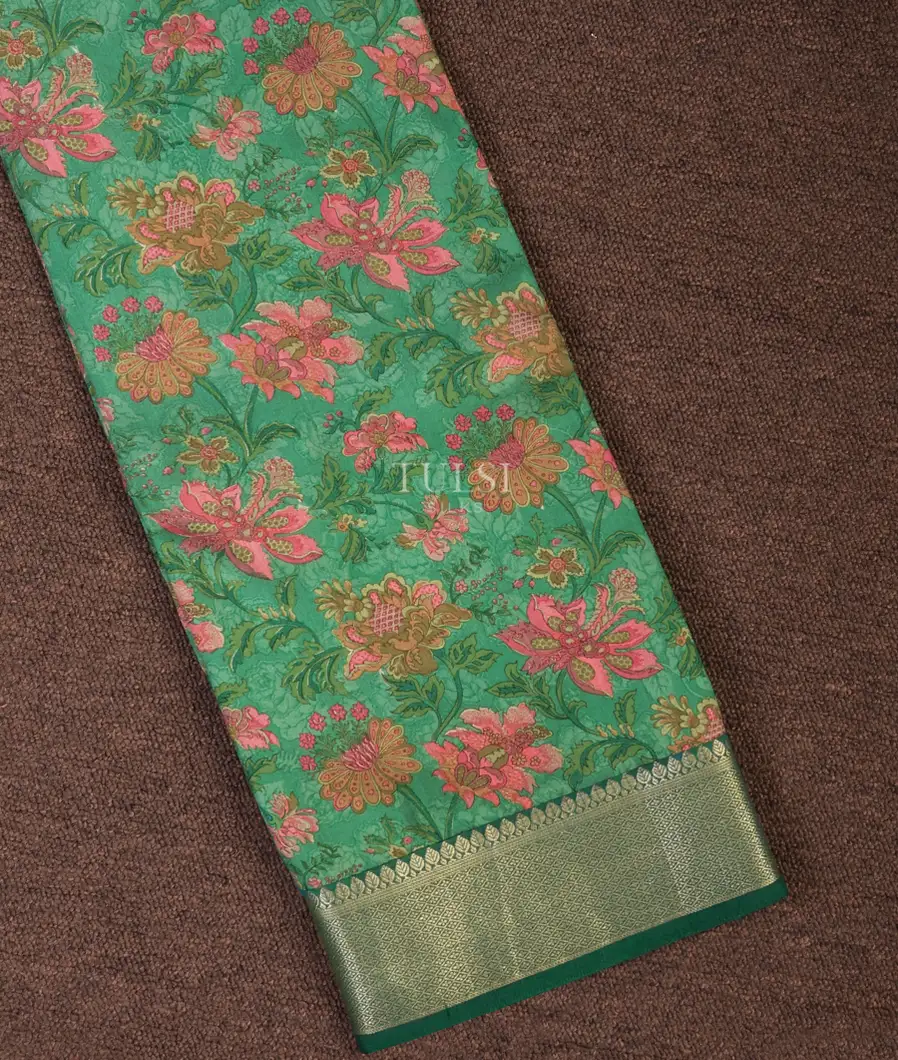 Green Chaniya Silk Saree T683458-image
