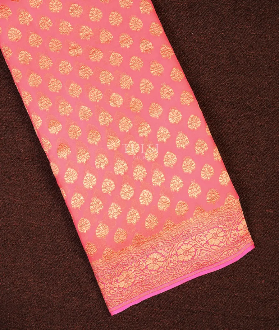 Pink Banaras Georgette Silk Saree T654202-image