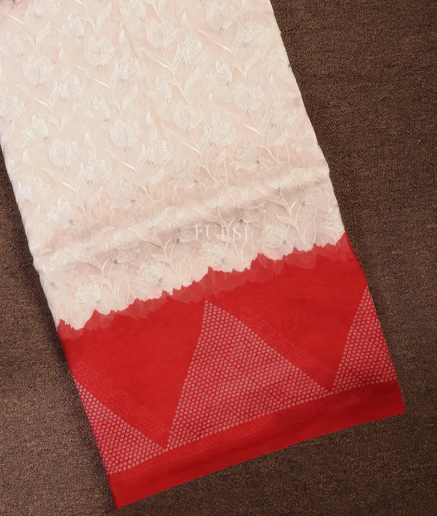 White Kora Organza Embroidery Saree T708828-image