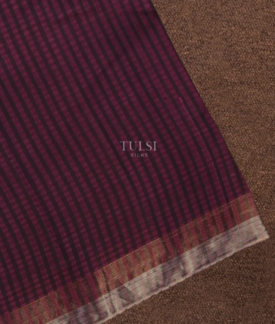 Black and Purple Woven Raw Silk Saree T708237-image