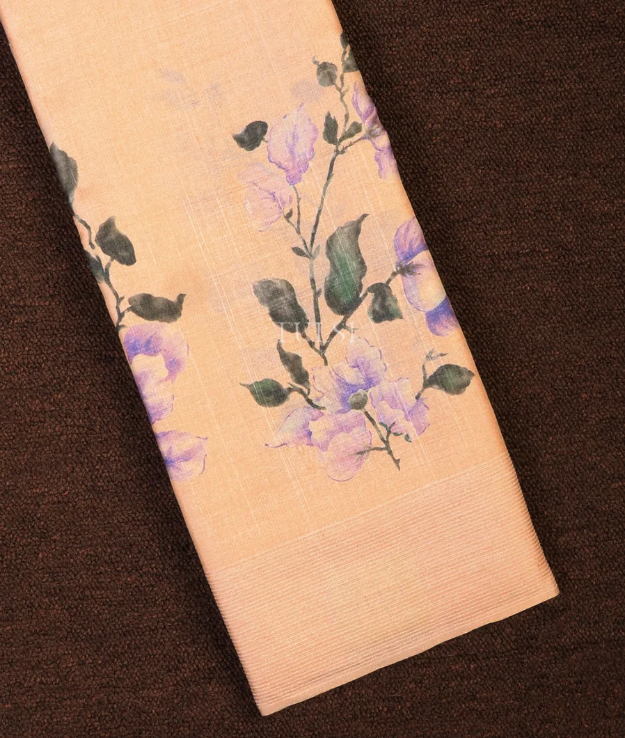 Beige Tussar Printed Saree T703257-image